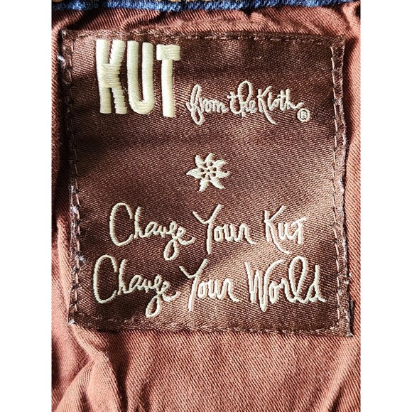 Kut from the Kloth Connie Ankle Skinny Jeans Size 0 Blue Distressed Raw Hem - Picture 7 of 10